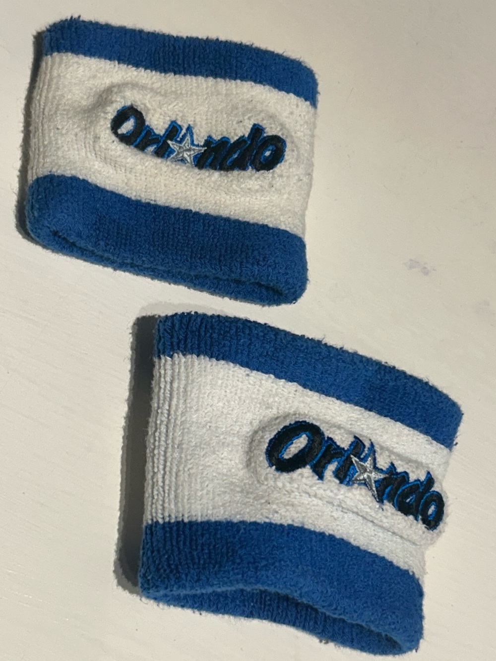 Orlando Magic Adidas Blue and White Terry Wristbands, OSFA